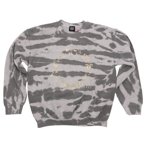 NEW BDG Urban Outfitters Zodiac Tie-Dye Sweatshirt Greys Size Small - Picture 4 of 6